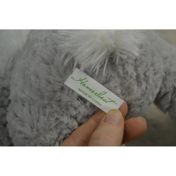 Homerbest Bunny Rabbit Plush Stuffed Animal Gray White Blue Gingham Bow Floppy - Picture 4 of 5